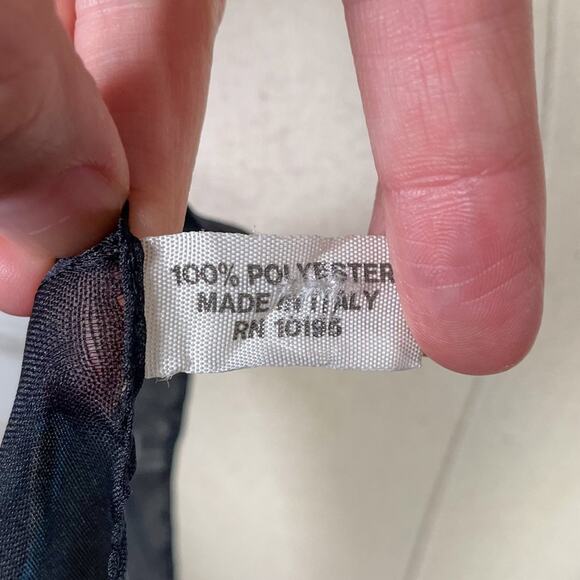 Vintage Black Purple Red Italian Floral Paisley Lightweight Scarf - Picture 8 of 8